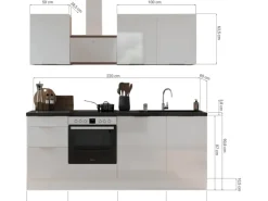 Respekta Selection Küchenzeile Elisabeth RS220WWH 220 cm Weiß< Winkelküchen