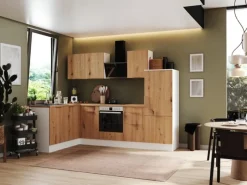Respekta Winkelküchen<Selection Winkelküche Elisabeth RSL280WAH 280 cm Artisan Eiche Nb.-Weiß