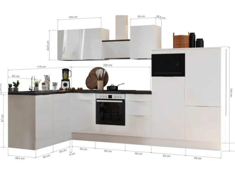 Respekta Gefrierschränke<Selection Winkelküche Elisabeth RSL340AAH 340 cm Artisan Eiche Nb.