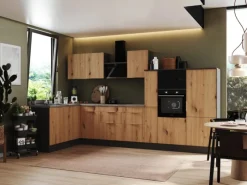 Sale Respekta Selection Winkelküche Elisabeth RSL370HGAH 370 cm Artisan Eiche Nb-Grau