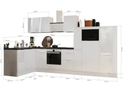 Sale Respekta Selection Winkelküche Elisabeth RSL370HGAH 370 cm Artisan Eiche Nb-Grau