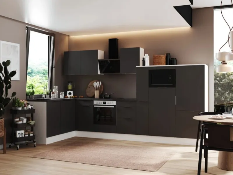 Respekta Selection Winkelküche Elisabeth RSL370WGH 370 cm Grau-Weiß< Kühlschränke|Winkelküchen