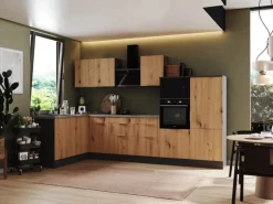 Respekta Selection Winkelküche Elisabeth RSL340HGAH 340 cm Artisan Eiche Nb-Grau< Kühlschränke|Winkelküchen