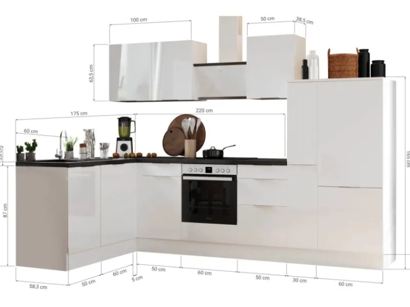 Clearance Respekta Selection Winkelküche Elisabeth RSL310AAH 310 cm Artisan Eiche Nb.