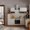 Respekta Winkelküche BEKBL250EWC 250 x 172 cm Weiß-Wildeiche Nachbildung< Winkelküchen|Einbauküchen