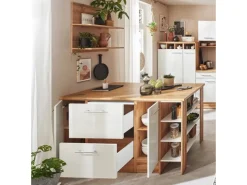 Respekta Winkelküche Hilde 310 x 172 cm mit Kücheninsel Weiß< Kücheninseln|Winkelküchen