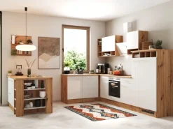 Respekta Winkelküche Hilde 310 x 172 cm mit Kücheninsel Weiß< Kücheninseln|Winkelküchen