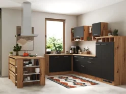 Respekta Winkelküche Hilde 310 x 172 cm Grau< Inselhauben|Winkelküchen