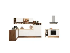 Respekta Winkelküche Hilde 310 x 172 cm Weiß< Inselhauben|Winkelküchen