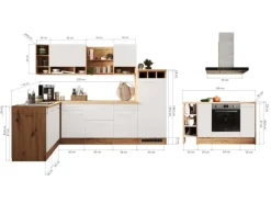 Respekta Winkelküchen|Kücheninseln<Winkelküche Hilde 280 x 172 cm mit Kücheninsel Grau