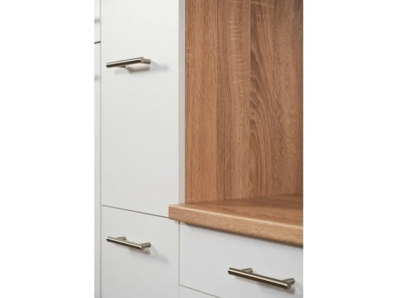 New Respekta Winkelküche KBL310ESWSC 310 cm Sonoma Eiche Sägerau Nachbildung Weiß