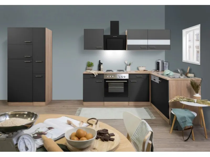 Respekta Winkelküchen|Herde<Winkelküche KBL310ESGS 310 cm -Eiche Sonoma Sägerau Nachbildung