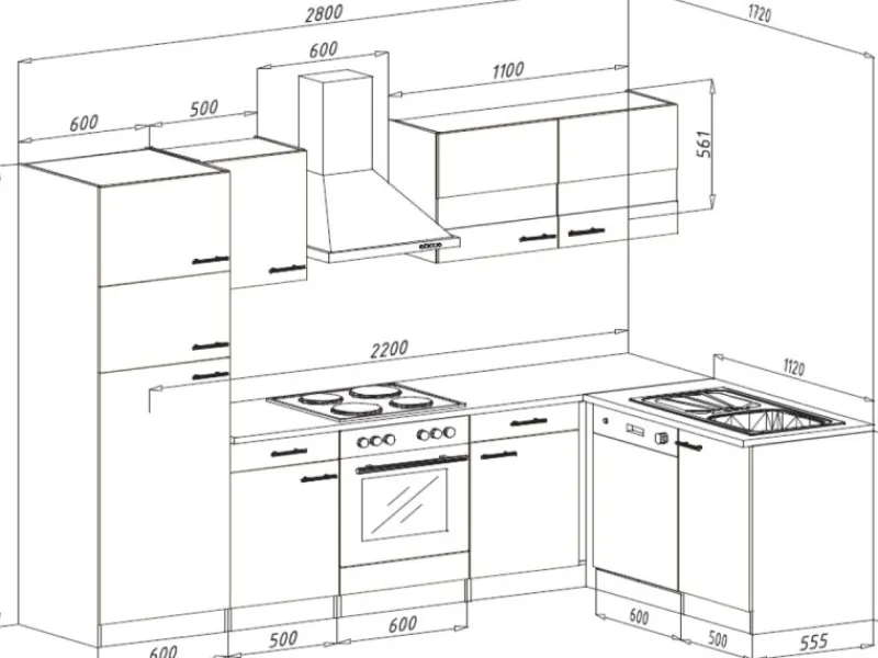 Respekta Winkelküche KBL280ESSS 280 cm -Eiche Sonoma Sägerau Nachbildung< Winkelküchen|Herde