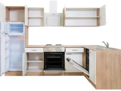 Respekta Winkelküchen|Herde<Winkelküche KBL280ESWS 280 cm -Eiche Sonoma Sägerau Nachbildung