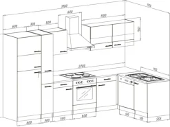 Best Respekta Winkelküche KBL310ESSSC 310 cm Eiche Sonoma Sägerau Nachbildung Schwarz
