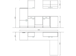 Online Respekta Winkelküche KBL280WSCG 280 x 172 cm Schwarz-Weiß-Butcher Nussbaum