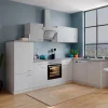 Outlet Respekta Winkelküche KBL280WWBSCG 280 x 172 cm Weiß-Beton Optik