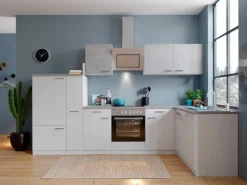 Sale Respekta Winkelküche KBL310WWBSCG 310 x 172 cm Weiß-Beton Optik