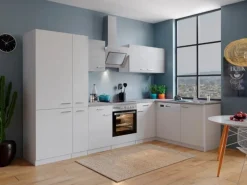 Respekta Winkelküche KBL310WWBSCGKEG 310 x 172 cm Weiß-Beton Optik< Winkelküchen|Kühlschränke