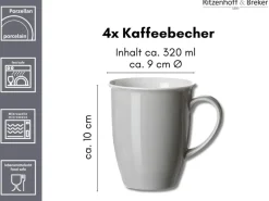 Ritzenhoff & Breker Doppio Kaffeebecher 320 ml 4er Set< Geschirr
