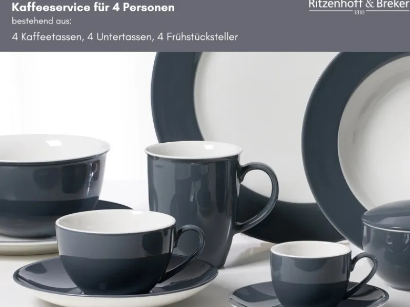 Discount Ritzenhoff & Breker Doppio Kaffeeservice 12-teilig Anthrazit