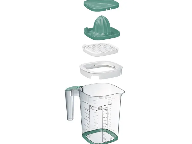 Best Rotho Back-Messbecher Loft 1,5 l Transparent Mistletoe Green