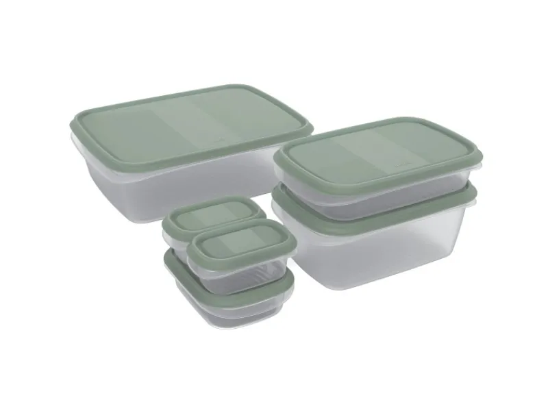 Outlet Rotho Frischhaltedosen-Set Elements Mistletoe Green 6-teilig