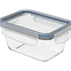 Rotho Kühlschrankdose Clic & Lock Glas 0,5 l Horizontblau< Vorratsdosen