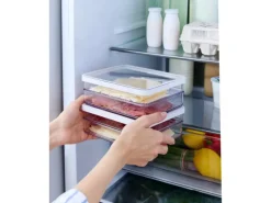 Rotho Küchen-Ordnungssysteme|Kühlschränke<Kühlschrankorganizer-Set Loft 0,85 l Weiß 2-teilig