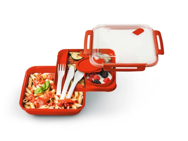 New Rotho Lunchbox B3 Memory 1,1 l Papaya