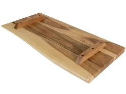 Schneidebretter<SAM Holzplatte Arya mit Echter Baumkante Einseitig 60 x 30 cm Akazienholz Natur