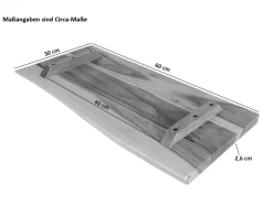 Schneidebretter<SAM Holzplatte Arya mit Echter Baumkante Einseitig 60 x 30 cm Akazienholz Natur