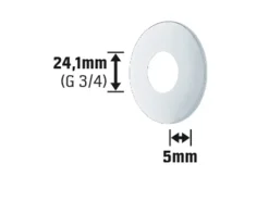 Scharnierrosette Ø 24,1 mm (G 3/4") x 5 mm Verchromt< Zubehör Für Küchenarmatur