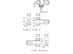 Schell NA-Ventil Comfort DN20 G 3/4 AG x G 3/4 IG Anschluss rechts, Baulänge 56< Zubehör Für Küchenarmatur|Ersatzteile Küchenarmatur