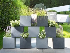 Sale Scheurich Pflanzgefäß C-Cube 240 28,5 cm x  28,5 cm Stony Grey Grau