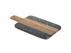 Schöner Wohnen Schneidbrett Atami Marmor und Akazienholz Schwarz-Braun< Schneidebretter