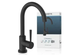 Schütte Design-Spültischarmatur Cornwall Schwarz-Matt< Einhebelmischer