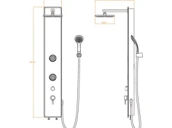 Outlet Schütte Glas-Duschpaneel Anthrazit