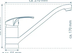 Schütte Küchenarmatur Grande Matt Schwarz< Einhebelmischer