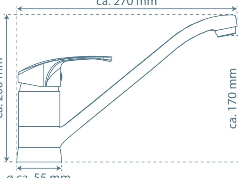 Schütte Küchenarmatur Grande Matt Schwarz< Einhebelmischer
