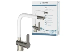 Best Schütte Küchenarmatur Rio Edelstahloptik-Weiß Edelstahl-Optik