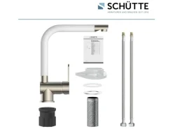 Best Schütte Küchenarmatur Rio Edelstahloptik-Weiß Edelstahl-Optik