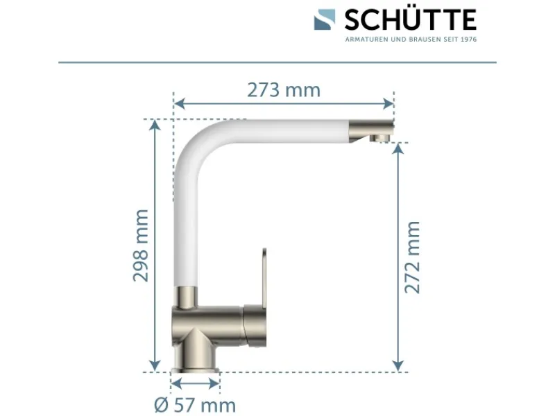 Best Schütte Küchenarmatur Rio Edelstahloptik-Weiß Edelstahl-Optik