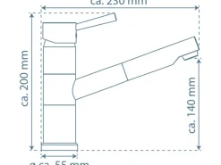 Schütte Spültischarmatur mit Herausziehbarem Auslauf Unicorn Chrom< Einhebelmischer