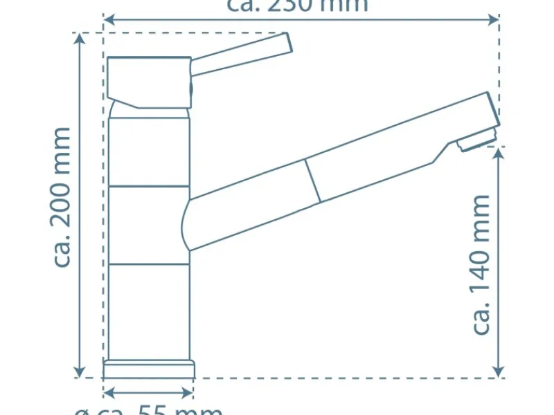 Schütte Spültischarmatur mit Herausziehbarem Auslauf Unicorn Chrom< Einhebelmischer