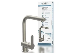 Schütte Einhebelmischer<Spültischarmatur mit Herausziehbarem Auslauf London Edelstahloptik