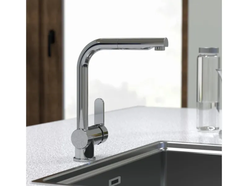 Schütte Spültischarmatur mit Herausziehbarem Auslauf London Chrom< Einhebelmischer