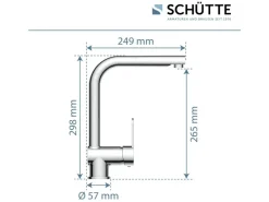 Schütte Spültischarmatur mit Herausziehbarem Auslauf London Chrom< Einhebelmischer