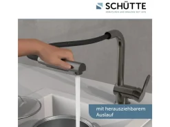 Schütte Einhebelmischer<Spültischarmatur mit Herausziehbarem Auslauf London Graphit Matt
