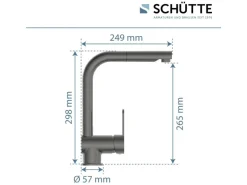 Schütte Einhebelmischer<Spültischarmatur mit Herausziehbarem Auslauf London Graphit Matt